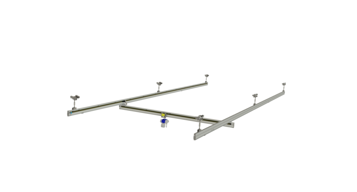 end view of bcm Mobilator roof-mounted, Traverse system for both flat bed dies and rotary dies