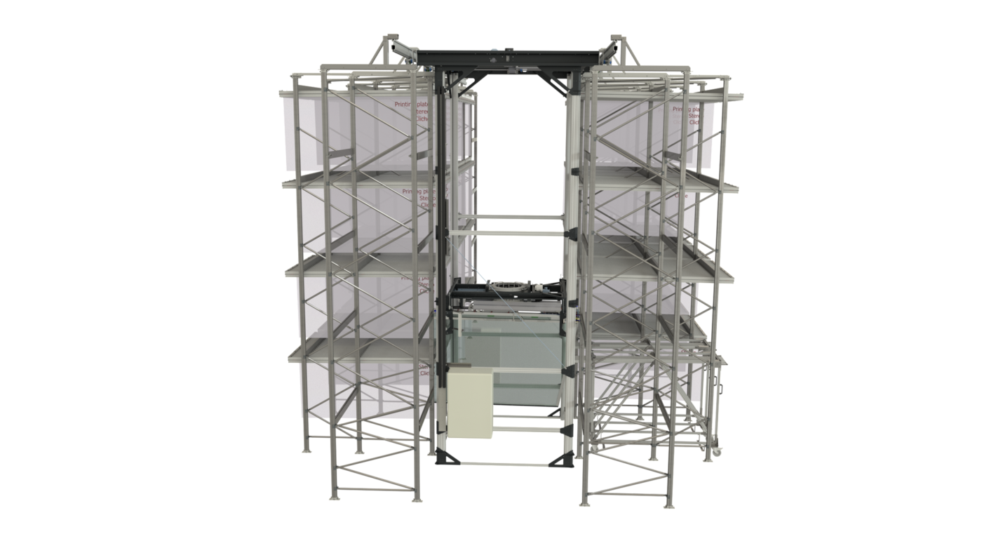 full automatic double rack storage solution for printing plates 