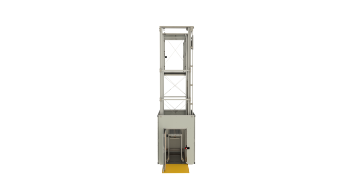 front view of mezzanine elevator for dies and printing plates