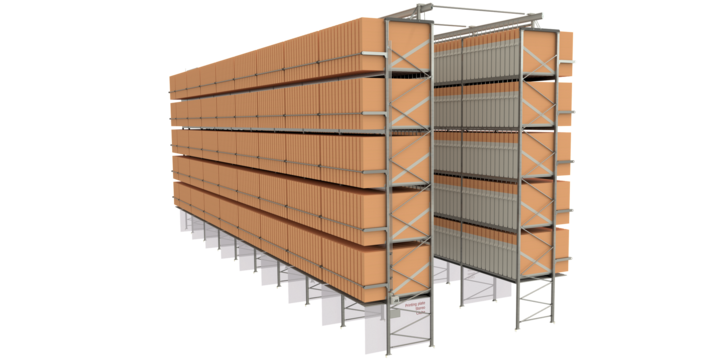 Safety system for flatbed die storage 