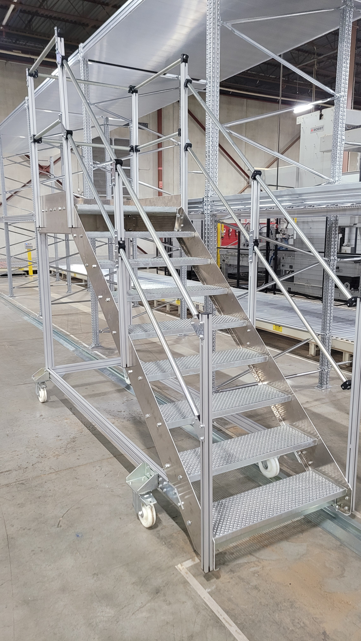 Stair for manual printing plate storage 