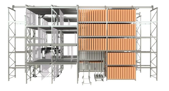 full-automatic storage for flatbed dies and printing plates 