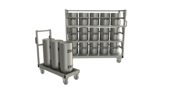 trolley for ink buckets 