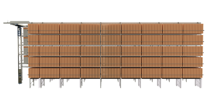 Back stop system for flat bed die storage 