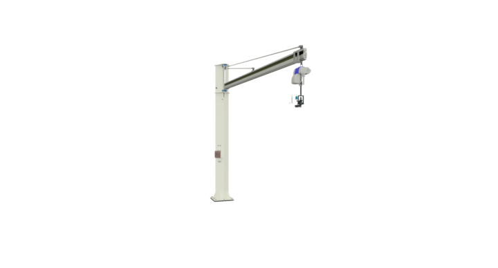 front view of bcm Mobilator, pillar crane for both flat bed dies and rotary dies