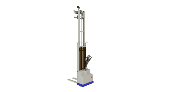 Front view of bcm PrimeLift, a manual lift for flatbed dies in bcm storage rack system