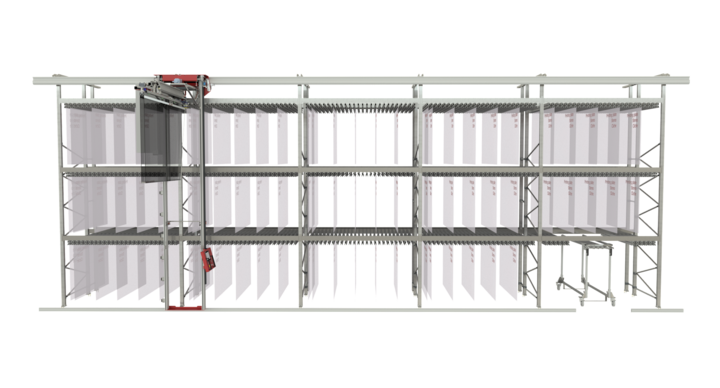 semi-automatic single rack storage for clichés 