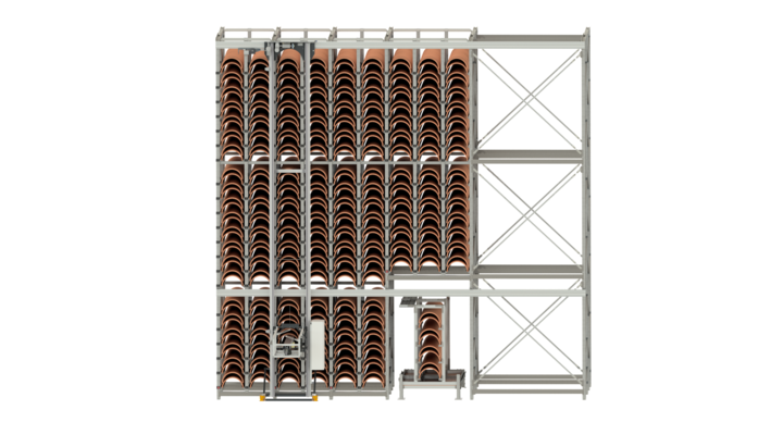 full-automatic single rack storage for rotary dies 