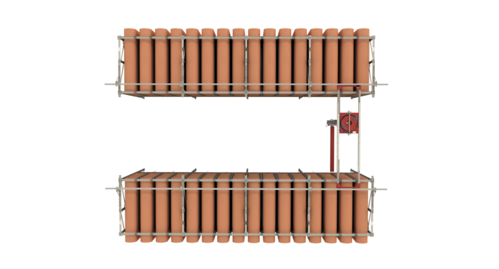 Top view pictures of bcm PrimeStorage FP2, T-type a manual storage solution for flat bed dies and printing plates 