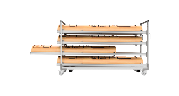 combination trolley for rotary dies, stereos and ink buckets 