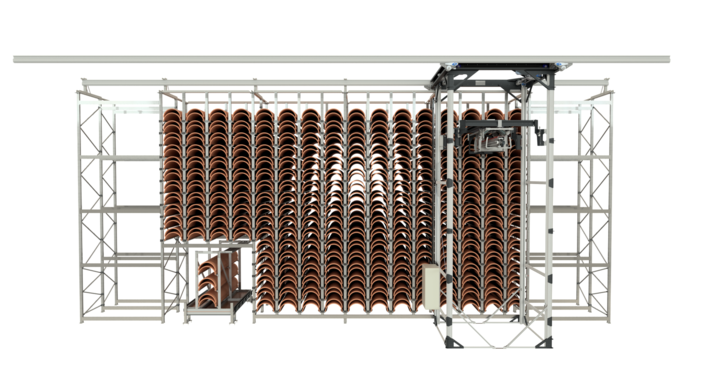 full-automatic single rack storage solution for rotary dies with t-crane