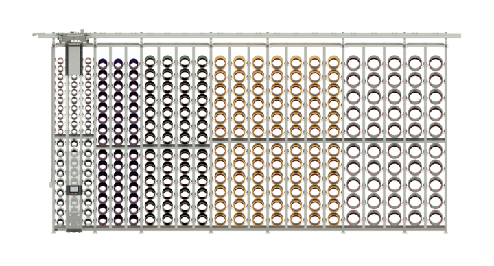 full-automatic single rack storage for flatbed dies 