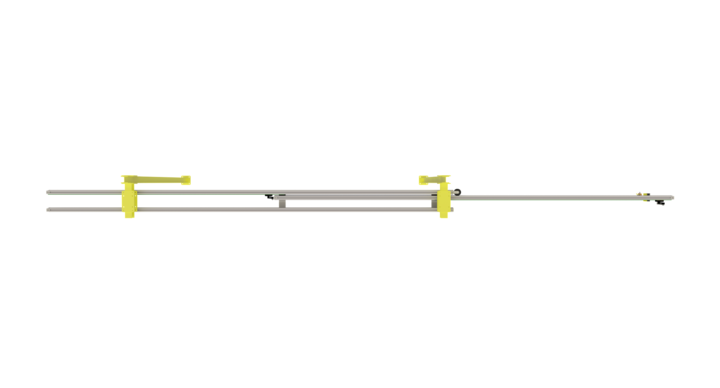 top view of bcm Mobilator, linear feed for rotary dies
